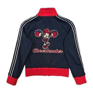Disney Disneyland Resort Girls Minnie Mouse Cheerleader Track Jacket Sz M Cheer